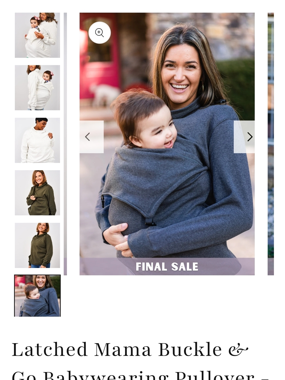 Latched Mama Babywearing Sweatshirt XS in Oatmeal - Picture 5 of 14